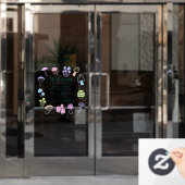 Autocollant Pour Fenêtre Champignon Coloré (Porte de bureau)