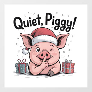 Autocollant Pour Fenêtre Chapeau de Noël de cochon silencieux Démocratique