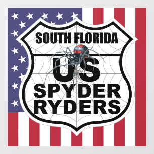 Autocollant Pour Fenêtre Chapitre de Floride du Sud - Drapeau et logo adhés