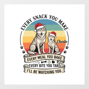Autocollant Pour Fenêtre Chaque friandise que vous faites Chien Père Noël C