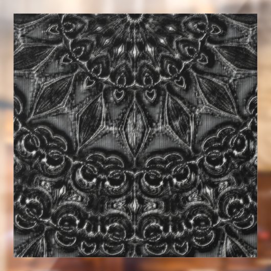 Autocollant Pour Fenêtre Charcoal Mandala  Window Cling (Feuille 2)