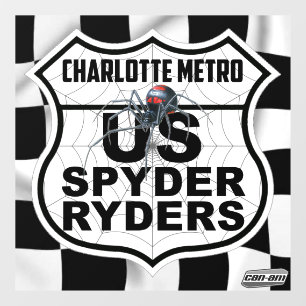 Autocollant Pour Fenêtre Charlotte Metro Chapitre - Drapeau et logo finitio