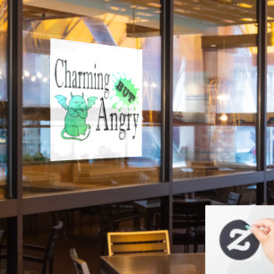 Autocollant Pour Fenêtre Charming mais en colère petit chat diable drôle ci