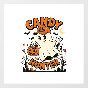 Autocollant Pour Fenêtre Chasseur de bonbons Halloween Fantôme Citrouille S