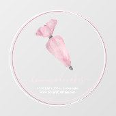 Autocollant Pour Fenêtre Châssis en cercle rose Logo Pâtisserie Boulangerie (Feuille)