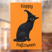 Autocollant Pour Fenêtre Chat à sorcière noire mignonne (Feuille 2)