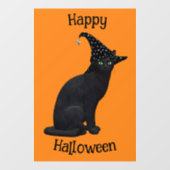 Autocollant Pour Fenêtre Chat à sorcière noire mignonne (Feuille)
