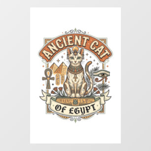 Autocollant Pour Fenêtre Chat Ancien d'Égypte Chat Égypte Antique Vintage V