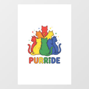 Autocollant Pour Fenêtre Chat arc-en-ciel vintage Purride Vector Design_1