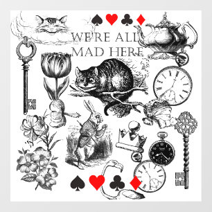 Autocollant Pour Fenêtre Chat de Cheshire classique alice au pays des merve