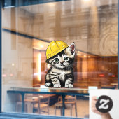 Autocollant Pour Fenêtre Chat de construction (Fenêtre de café)
