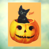 Autocollant Pour Fenêtre Chat d'Halloween en Citrouille (Feuille 3)