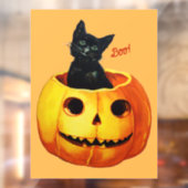 Autocollant Pour Fenêtre Chat d'Halloween en Citrouille (Feuille 2)