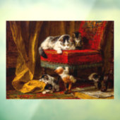 Autocollant Pour Fenêtre Chat et chatons Jouer avec chaise (Feuille 3)