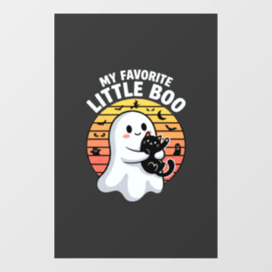 Autocollant Pour Fenêtre Chat Little Boo fantôme d'Halloween