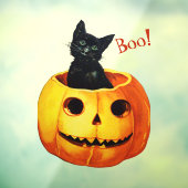 Autocollant Pour Fenêtre Chat mignon en Halloween Citrouille (Feuille 3)