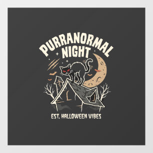 Autocollant Pour Fenêtre Chat noir de la lune d'Halloween (2)