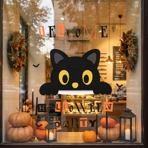 Autocollant Pour Fenêtre Chat noir mignon Halloween