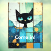 Autocollant Pour Fenêtre Chat noir Whimsical personnalisable (Feuille 3)