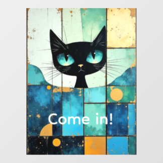 Autocollant Pour Fenêtre Chat noir Whimsical personnalisable