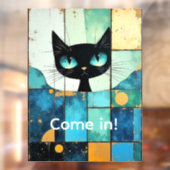 Autocollant Pour Fenêtre Chat noir Whimsical personnalisable (Feuille 2)