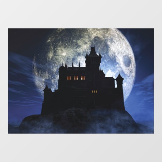 Autocollant Pour Fenêtre Château d'Imaginaire la nuit (Feuille)