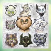 Autocollant Pour Fenêtre Chats (Feuille 3)