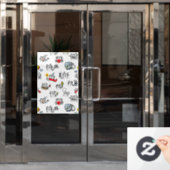 Autocollant Pour Fenêtre Chats amusants, lait et magie. (Porte de bureau)