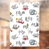 Autocollant Pour Fenêtre Chats amusants, lait et magie. (Feuille 2)
