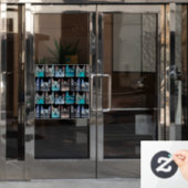 Autocollant Pour Fenêtre Chats bleus (Porte de bureau)