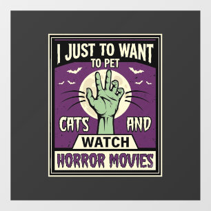 Autocollant Pour Fenêtre Chats et films d'horreur Design Halloween