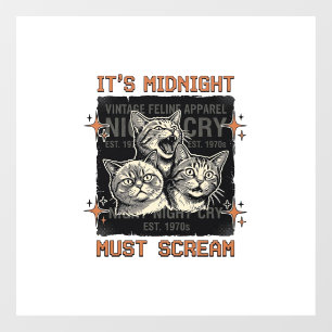 Autocollant Pour Fenêtre Chats qui hurlent à minuit drôle Design de T-shirt
