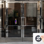 Autocollant Pour Fenêtre chatte fille (Porte de bureau)