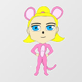 Autocollant Pour Fenêtre chatte rose (Feuille)