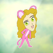 Autocollant Pour Fenêtre chatte rose (Feuille 3)