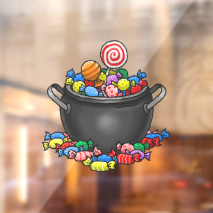 Autocollant Pour Fenêtre Chaudière de bonbons Trick or Treat