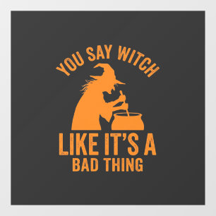 Autocollant Pour Fenêtre Chaudron De Sorcière Drôle Halloween