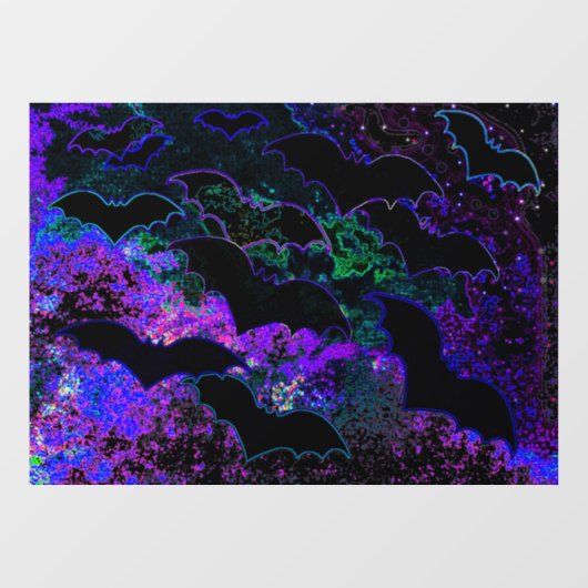 Autocollant Pour Fenêtre Chauves-souris en vol Neon Purple (Feuille)