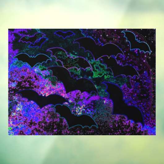 Autocollant Pour Fenêtre Chauves-souris en vol Neon Purple (Feuille 3)