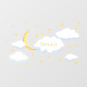 Autocollant Pour Fenêtre Cheesy Moon & Stars Personnalisé Fluffy Cloud Enfa (Feuille)