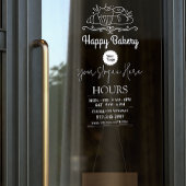 Autocollant Pour Fenêtre Chef boulangerie Heures d'ouverture Logo transpare