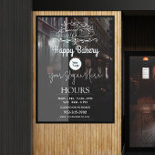 Autocollant Pour Fenêtre Chef boulangerie Heures d'ouverture Logo transpare