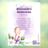 Autocollant Pour Fenêtre Chef pâtissier Ustensiles de cuisson Purple Floral (Feuille 3)