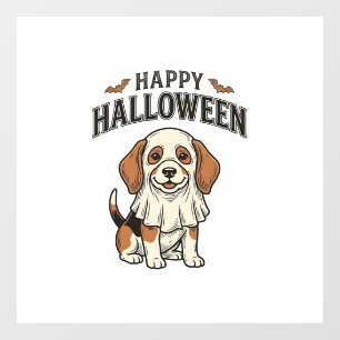Autocollant Pour Fenêtre Chemise à gravure vintage de chien fantôme Hallowe