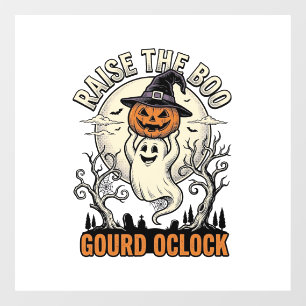 Autocollant Pour Fenêtre Chemise Citrouille Fantôme Gravure Halloween Vinta
