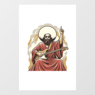 Autocollant Pour Fenêtre Chemise d'art vectoriel de guitariste de gravure v
