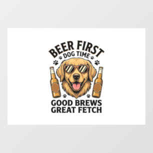 Autocollant Pour Fenêtre Chemise de bière Retriever doré Funny Dog Lover Vi