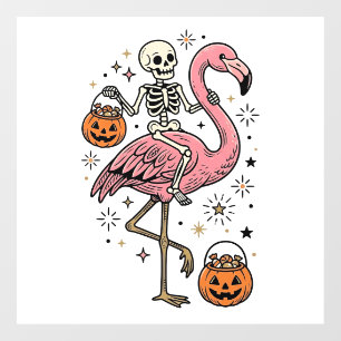 Autocollant Pour Fenêtre Chemise de bonbons d'Halloween de flamant rose che