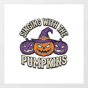 Autocollant Pour Fenêtre Chemise de chants de citrouille Halloween vintage
