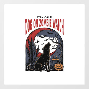 Autocollant Pour Fenêtre Chemise de chien Halloween modèle patrouille zombi